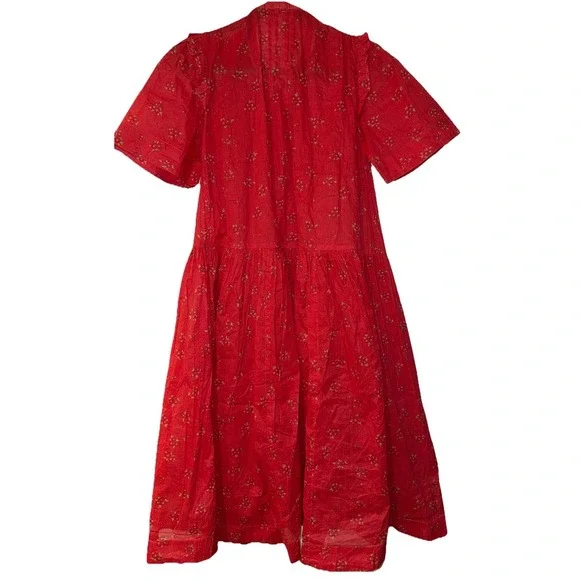 Free People Bella Mae Floral Midi Dress Womens Size M Prairie Boho  Red NWT - Picture 5 of 5